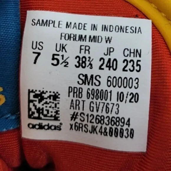 Limited Edition Adidas High‎ Top Sneakers Sz 6 Multicolored Kidcore Streetwear